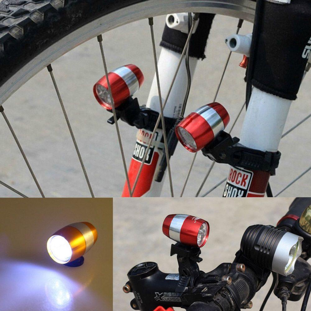 Đèn Pha 6 Bóng LED Mini 4 Màu Kèm Giá Đỡ Gắn Phía Trước Xe Đạp Tiện Dụng