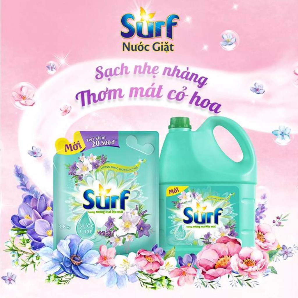 Nước giặt Surf Hương Sương mai dịu mát  3.5Kg
