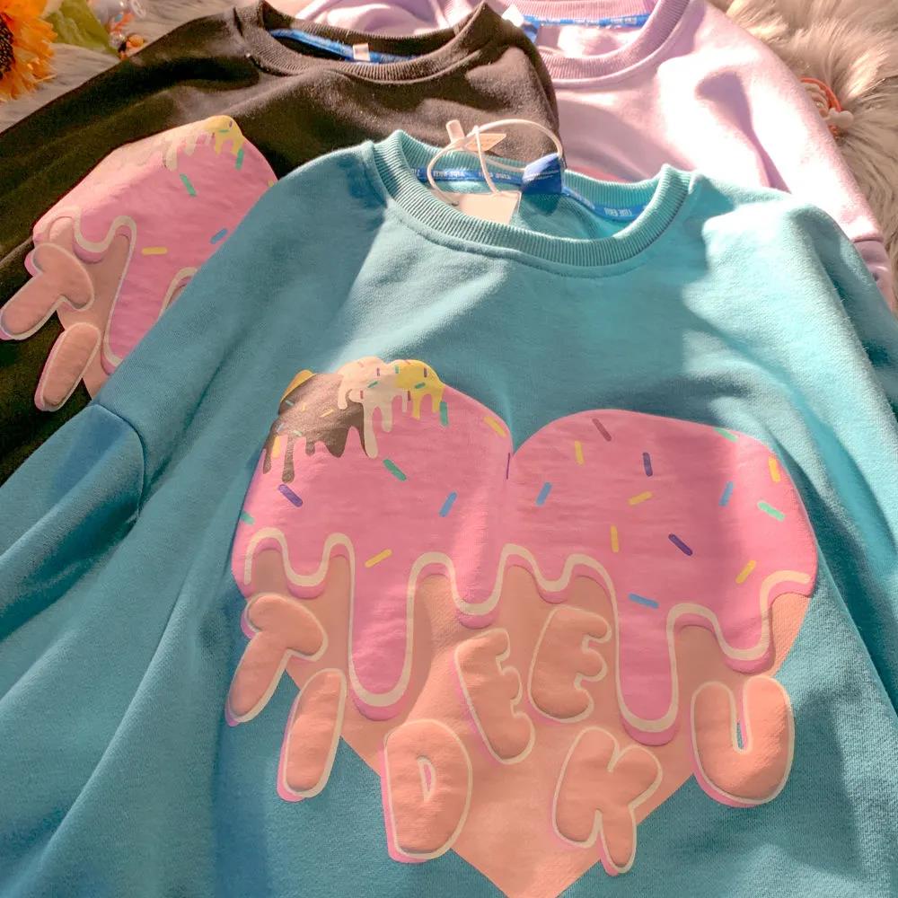 Áo Thun Dài Tay Dáng Rộng In Hình Hoạt Hình Phong Cách Trẻ Trung Cho Nữ | BigBuy360 - bigbuy360.vn