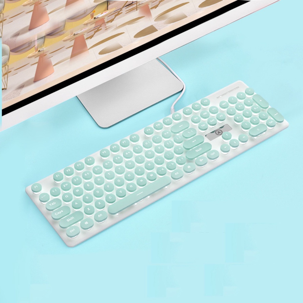 (Quà Tặng 01 Móc Treo)Bàn Phím Kèm Chuột Giả Cơ dùng cho Laptop Máy Tính PC G V8 Nút Tròn LED Xuyên Chữ Có 3 Màu
