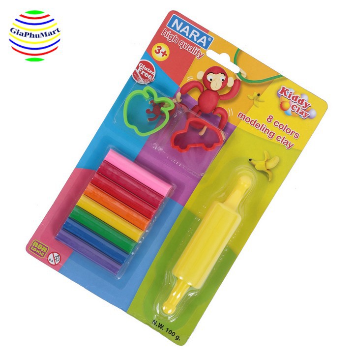 Vỉ Đất Nặn 8 Màu Kiddy Clay - ST-100-8