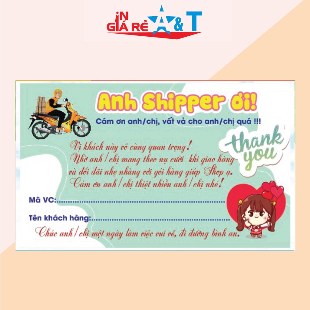 (SIÊU RẺ) combo 100 Tem dán cảm ơn shipper, NHÃN CÁM ƠN SHIPPER-M1