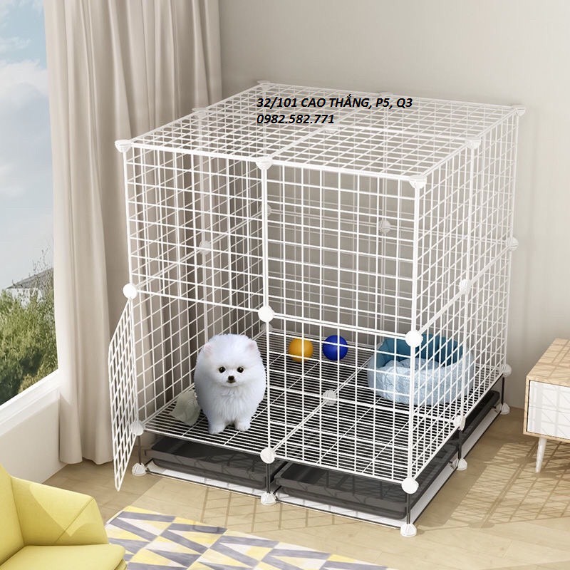 Cửa lưới chuồng quây chó mèo lắp ghép size 35x45 cm và 35x35cm _trắng, hồng, đen