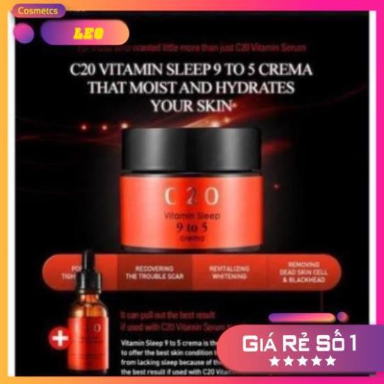 Kem Dưỡng C20 Vitamin Sleep 9 To 5 Crema trị vết thâm mụn, làm sáng da [ hàng chuẩn Hàn Quốc ]