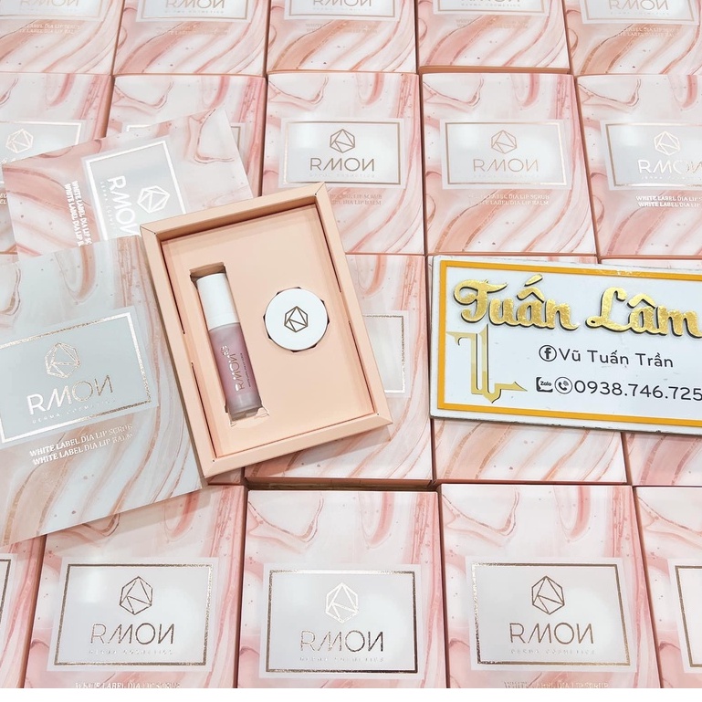 SET DƯỠNG HỒNG MÔI RMON WHITE LABEL DIA LIP SCRUB &amp; LIP BALM CHÍNH HÃNG - 11257