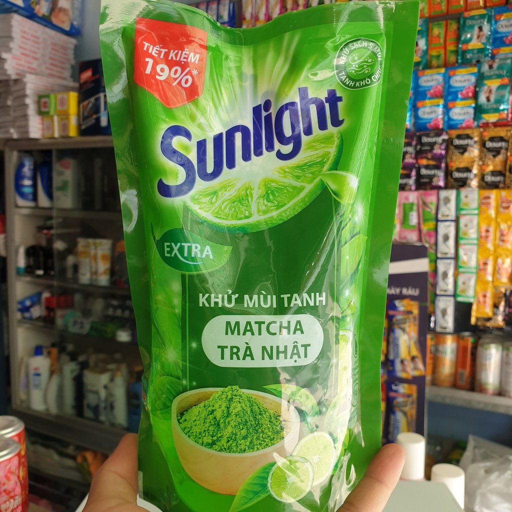 NƯỚC RỬA CHÉN BÁT SUNLIGHT TÚI THIÊN NHIÊN / KHỬ MÙI THANH MATCHA