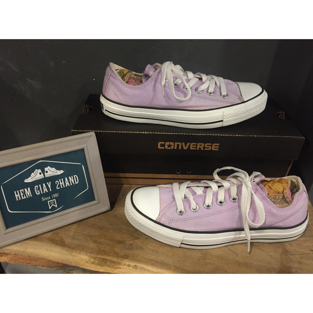 GIÀY SNEAKERS CONVERSE CỔ THẤP SIZE 37/23cm FULL BOX MÀU HỒNG PHẤN (REAL/2HAND)(CÓ BẢO HÀNH)