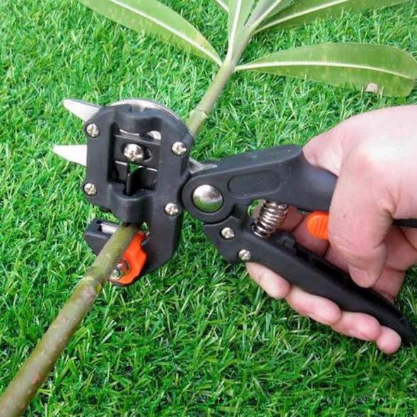 Kéo ghép cành cây đa năng kèm 2 lưỡi cắt và trụ đỡ thay thế tiện lợi cho nhà nông-Dụng cụ làm vườn chuyên dụng, kéo cắt