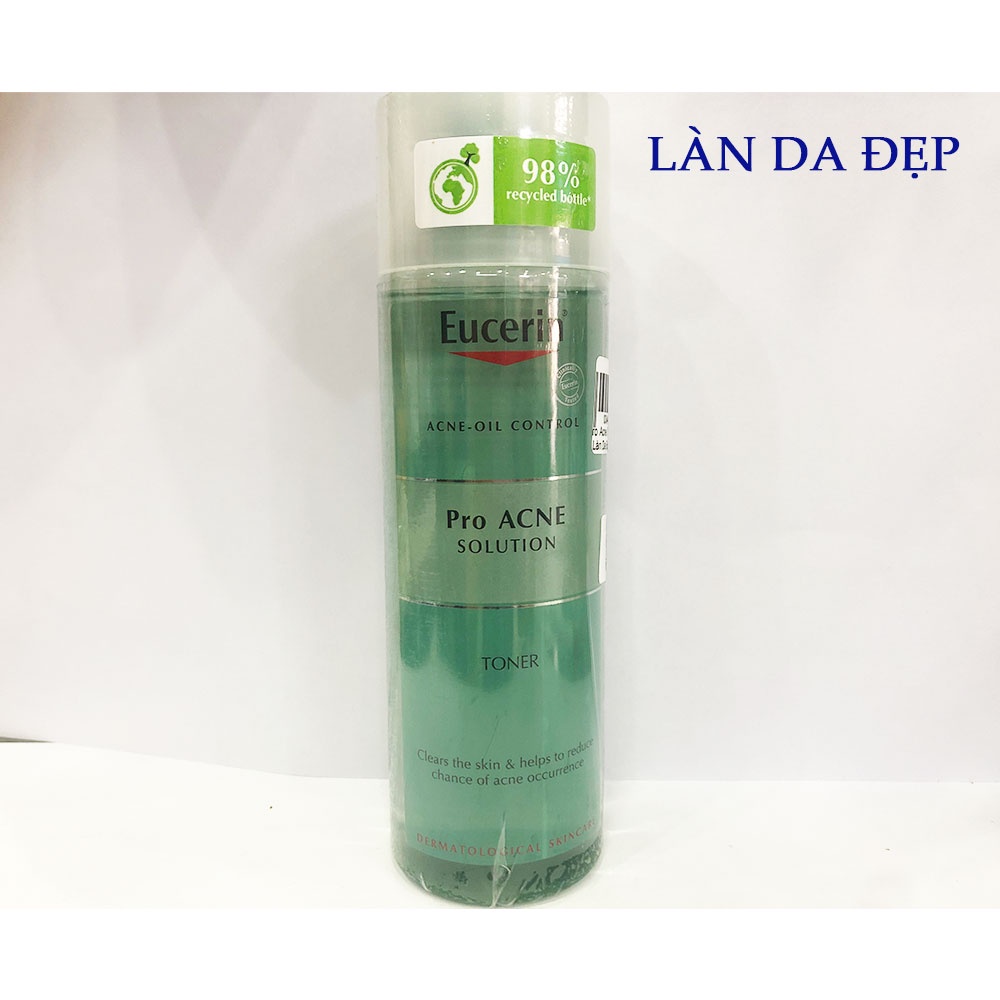 Toner Eucerin Pro ACNE nước hoa hồng cân bằng da thu nhỏ lỗ chân lông cho da dầu da mụn chai 200ml