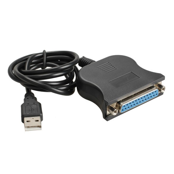 Cáp LPT màu đen chuyển đổi USB 1.1 thành cổng cắm DB25