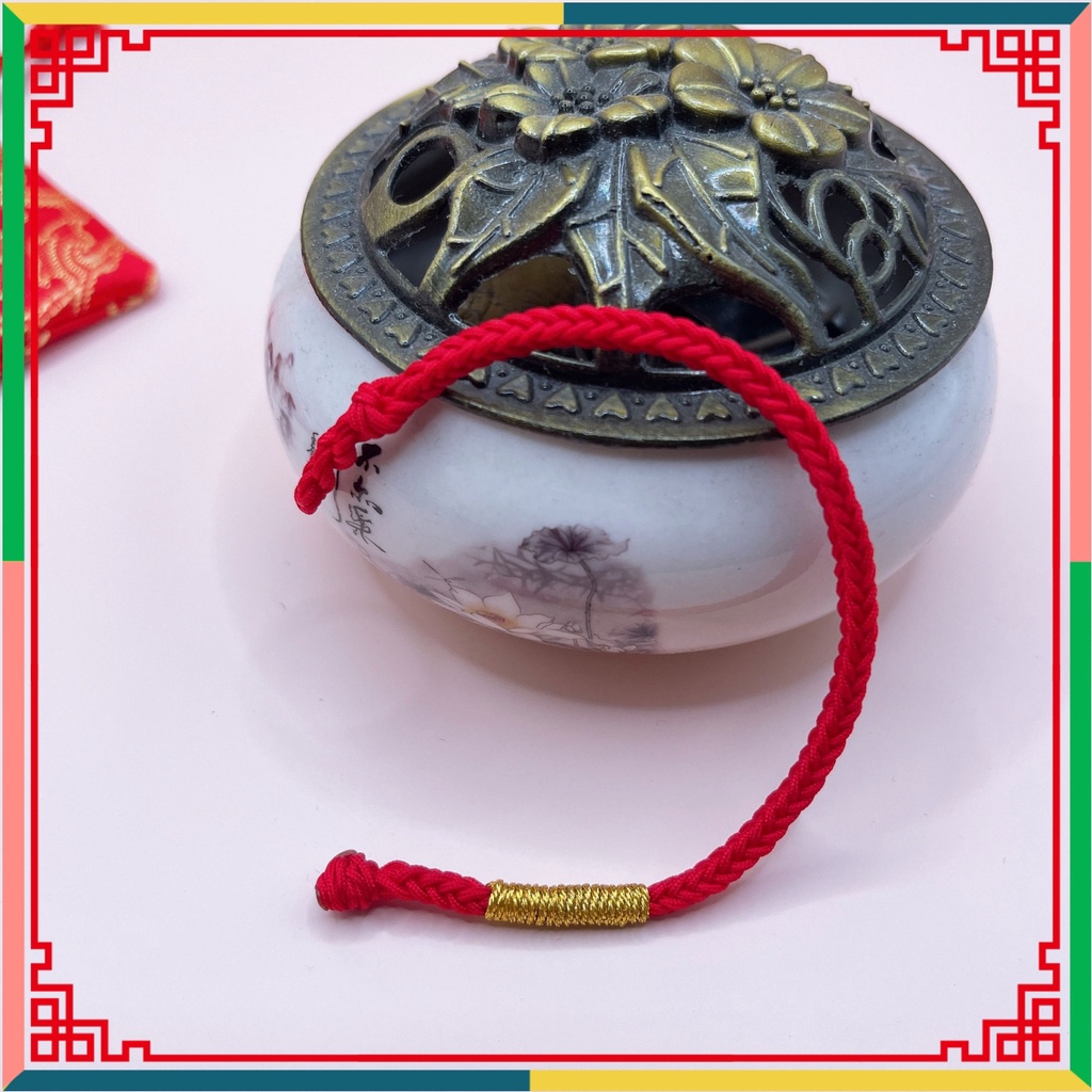 Vòng tay chỉ đỏ may mắn phối vàng kích thước 15cm/16cm/17cm/18cm