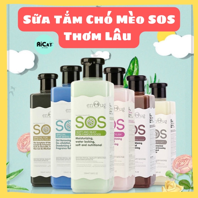 Sữa Tắm SOS Chính Hãng KỲ NAM Cho Chó Mèo | Mềm Mượt Thơm Lâu 530ml
