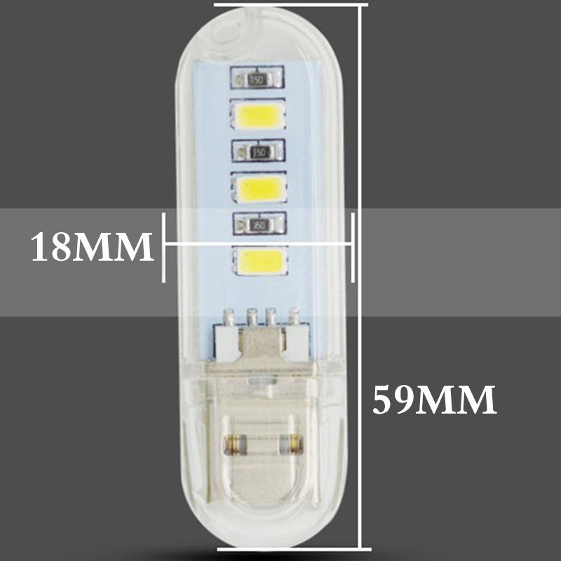 Đèn 3 Led cổng USB màu trắng âm tiện dụng dùng cho máy tính