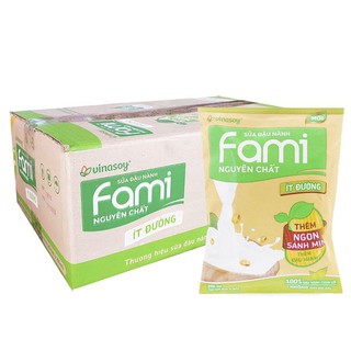 Thùng Sữa Fami nguyên chất ít đường bịch 200ml x40B/T (Thùng)