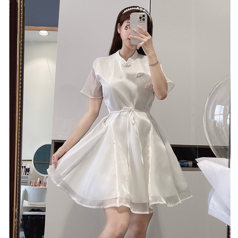 Đầm Ngắn Đi Chơi LABELLE Màu Trắng TKCC123