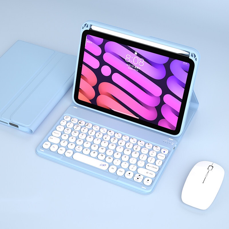 Bao da có bàn phím Bluetooth và giá đỡ thích hợp cho iPad Mini 6 2021 10.2 9t 8 7 Pro 11 10.5 9.7 Air 4 3 2 1