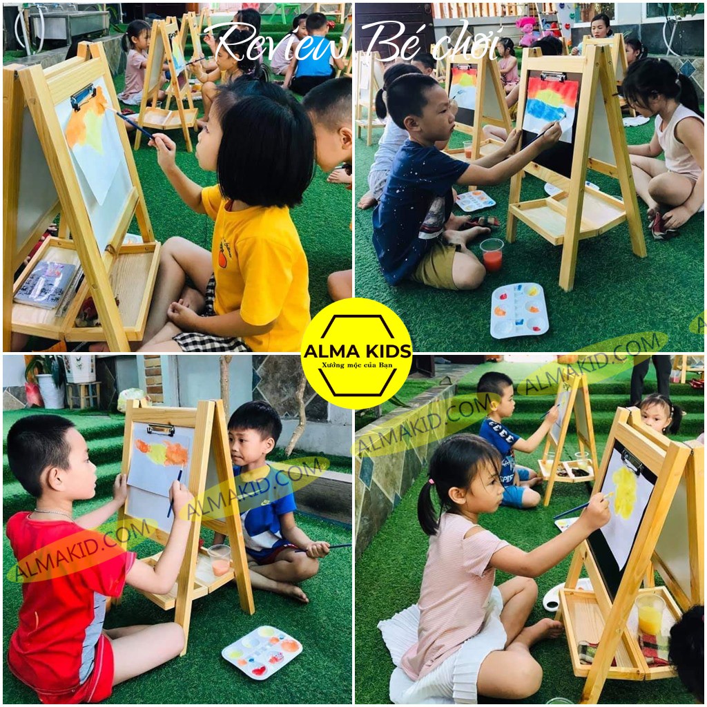 Bảng Vẽ Thông Minh Giá Vẽ Mini Cho Bé Giá Vẽ Đa Năng 2 Mặt Alma Kids AMK2102.