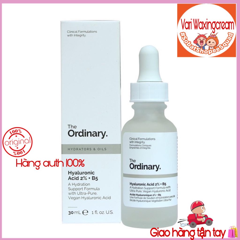 Serum dưỡng ẩm, phục hồi da The Ordinary Hyaluronic Acid 2% + B5 30ml _ Hàng Chuẩn _Vari Waxingcream