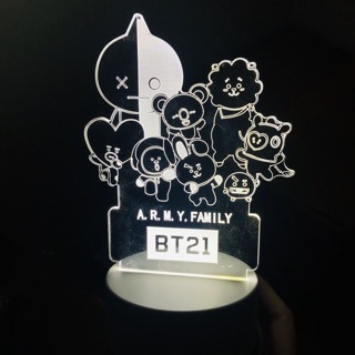 ĐÈN NGỦ BT21 BOMB BTS 3D CÓ THỂ ĐỔI MÀU CỰC XỊN