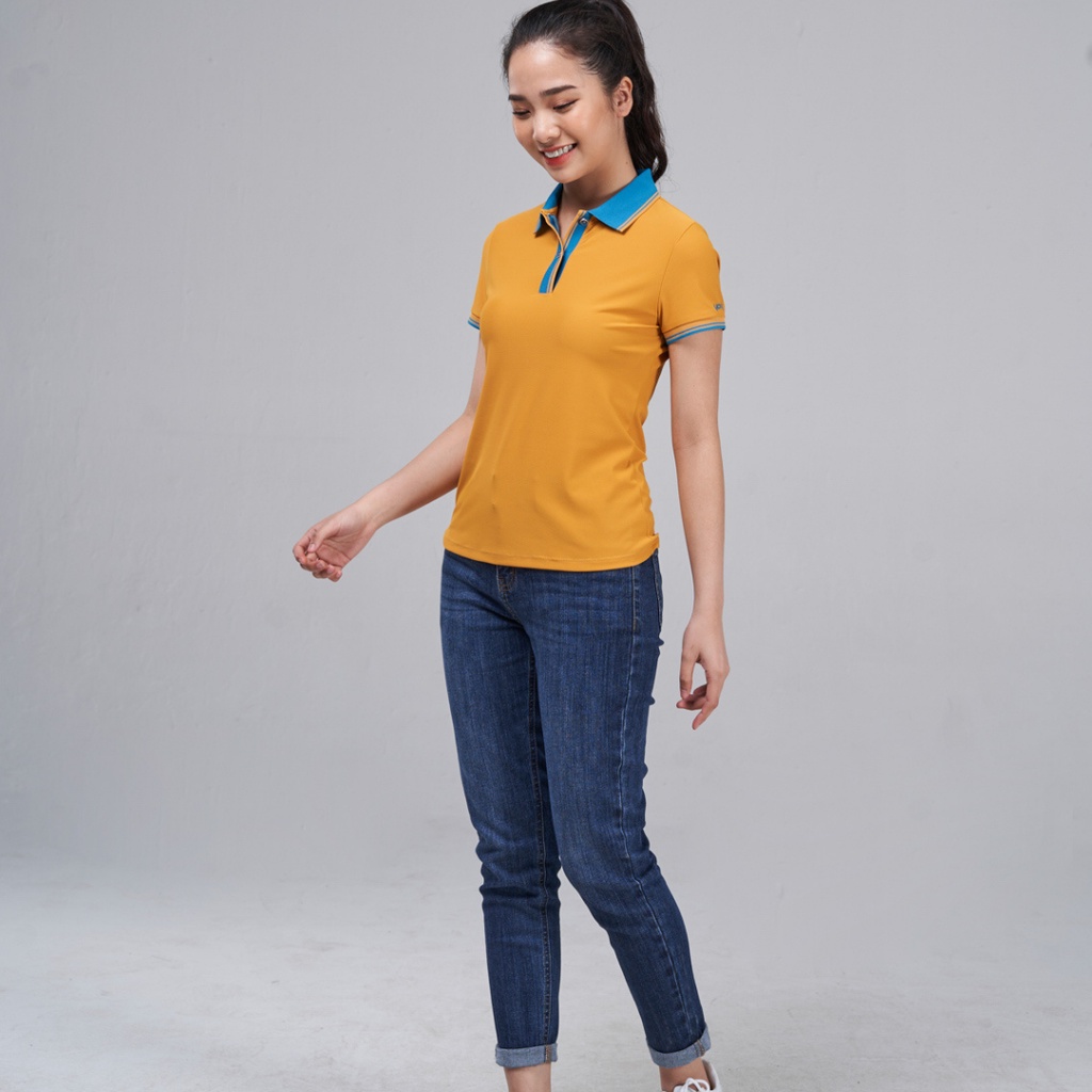 Áo polo nữ YODY cổ bẻ phối bo tay ngắn chất liệu Airycool siêu thoáng mát APN5018