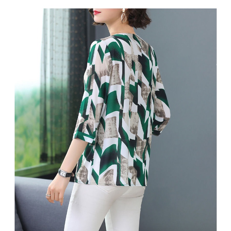 Áo Thun Lụa Lạnh Tay Dài Dáng Rộng Thời Trang Mùa Hè Dành Cho Nữ