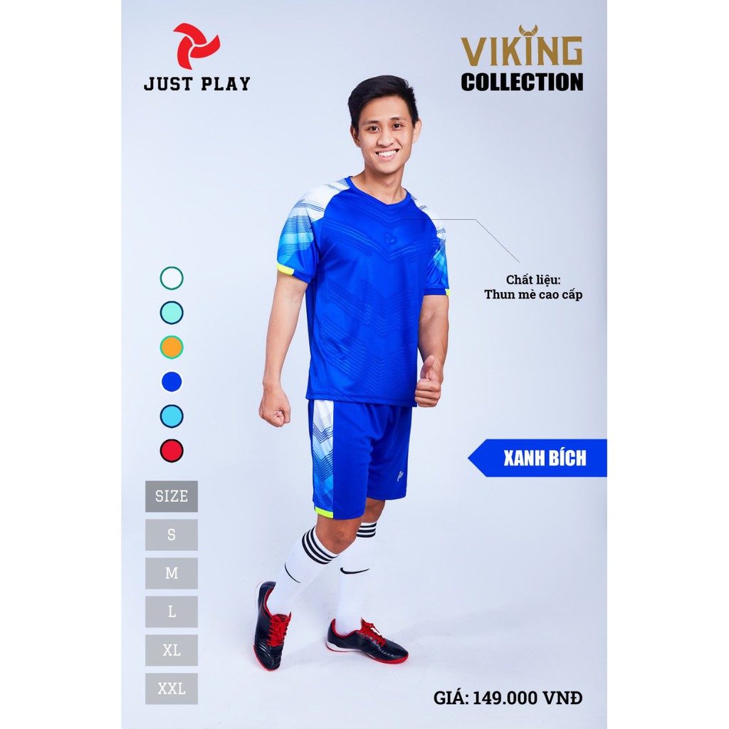 Áo bóng đá không logo thiết kế JP VIKING vải mè cao cấp 6 màu