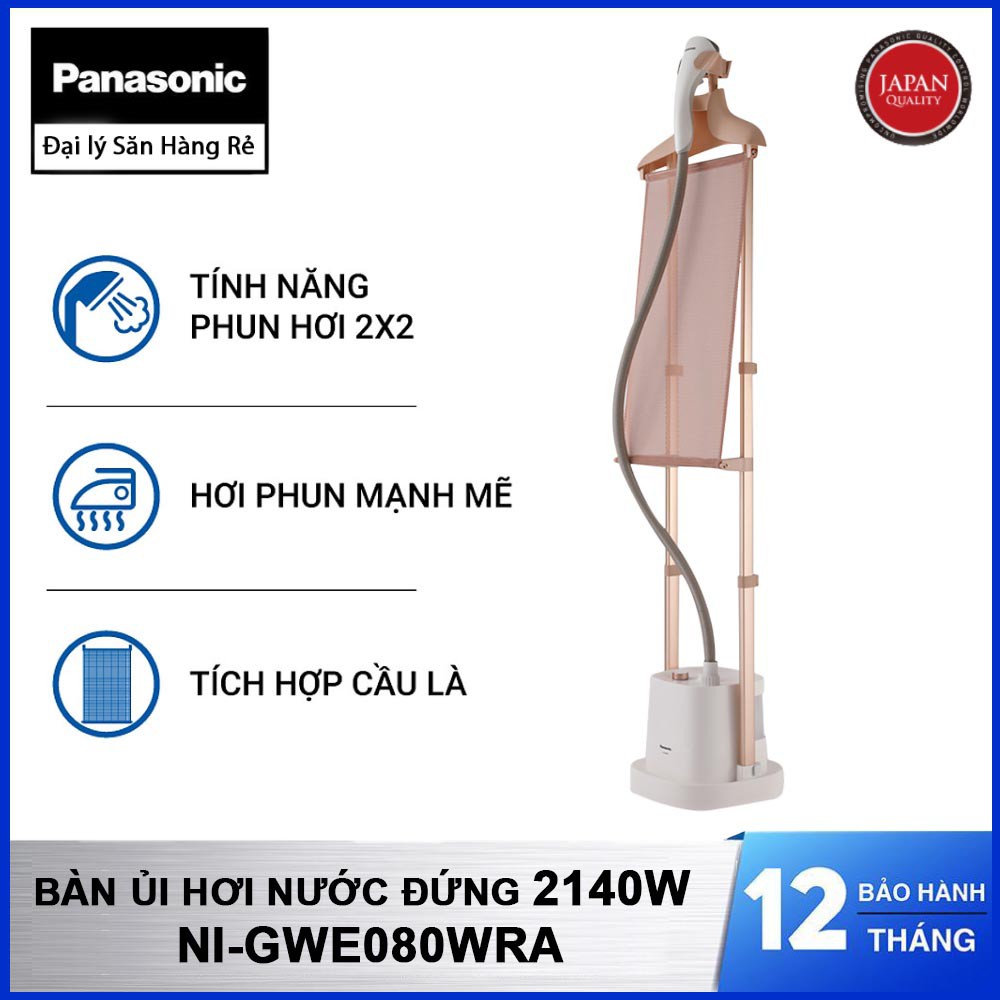 Bàn là hơi nước dạng đứng Panasonic NI-GWE080WRA công suất 2140W hàng chính hãng, bảo hành 12 tháng