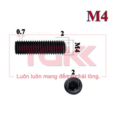 Vít trí thép đen M4 (Túi 10)