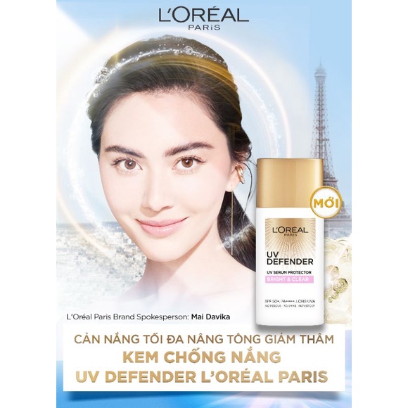 [Nguyên Seal] KEM CHỐNG NẮNG CHO DA MẶT L'OREAL UV DEFENDER SPF 50+ (15ml)