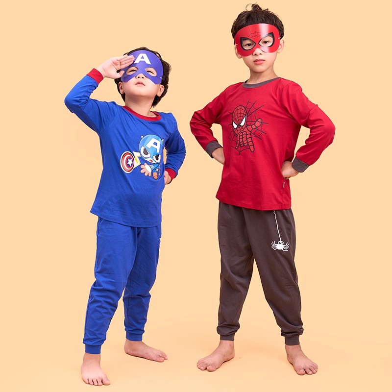 Đồ bộ quần áo thun dài tay hóa trang Halloween siêu nhân mùa thu đông Econice. Size trẻ em 4, 5, 6, 7, 8, 9, 10 tuổi