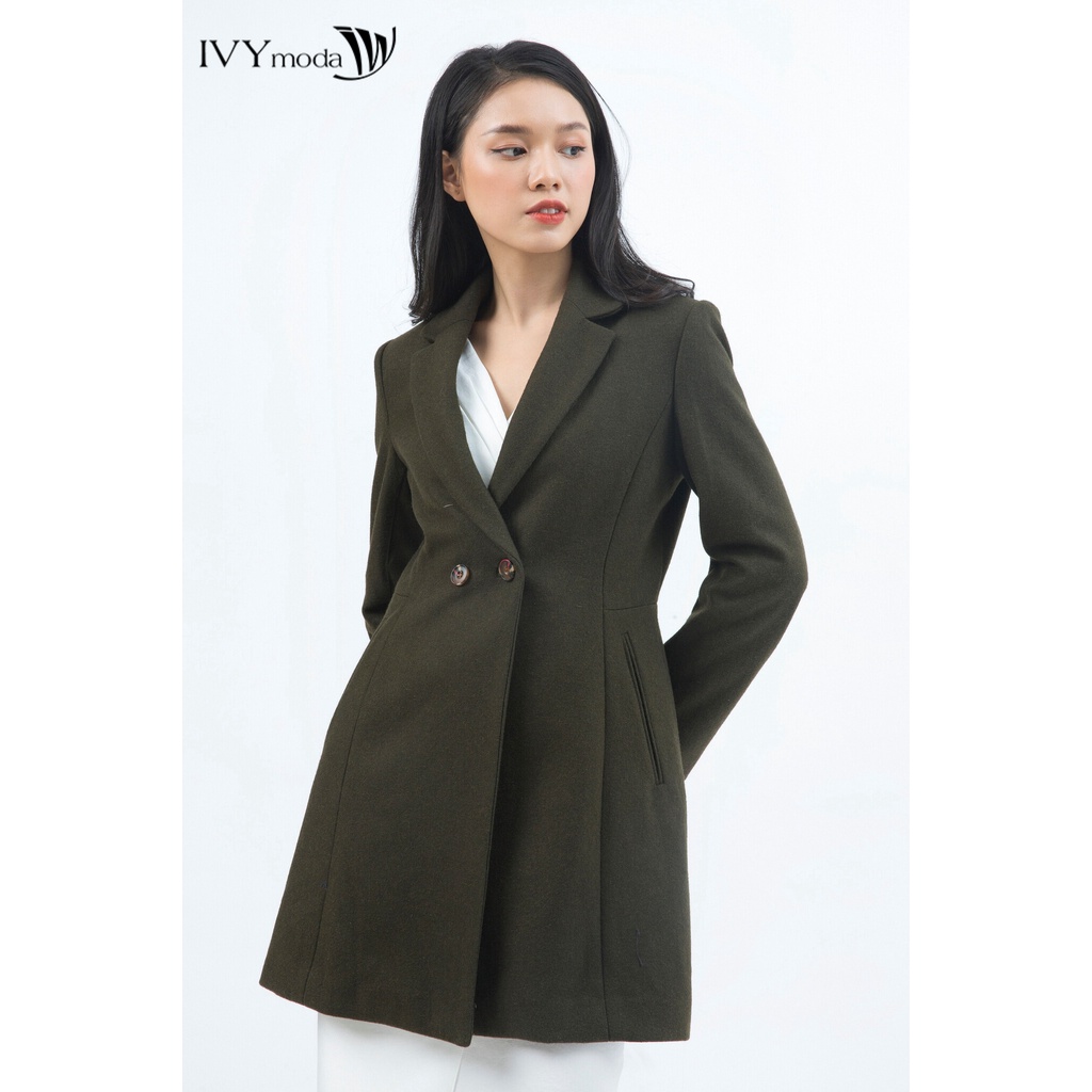 [NHẬP WABRTL5 GIẢM 10% TỐI ĐA 50K ĐH 250K ]Áo khoác dạ nữ 2 khuy IVY moda MS 71M5110