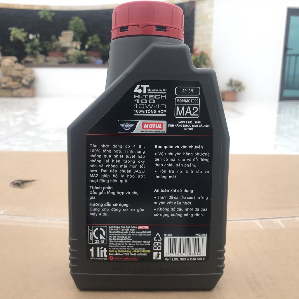 Dầu nhớt Motul Htech 100 |  Dầu nhớt xe máy 4 thì cao cấp 10W40 | Dầu nhớt 100% tổng hợp