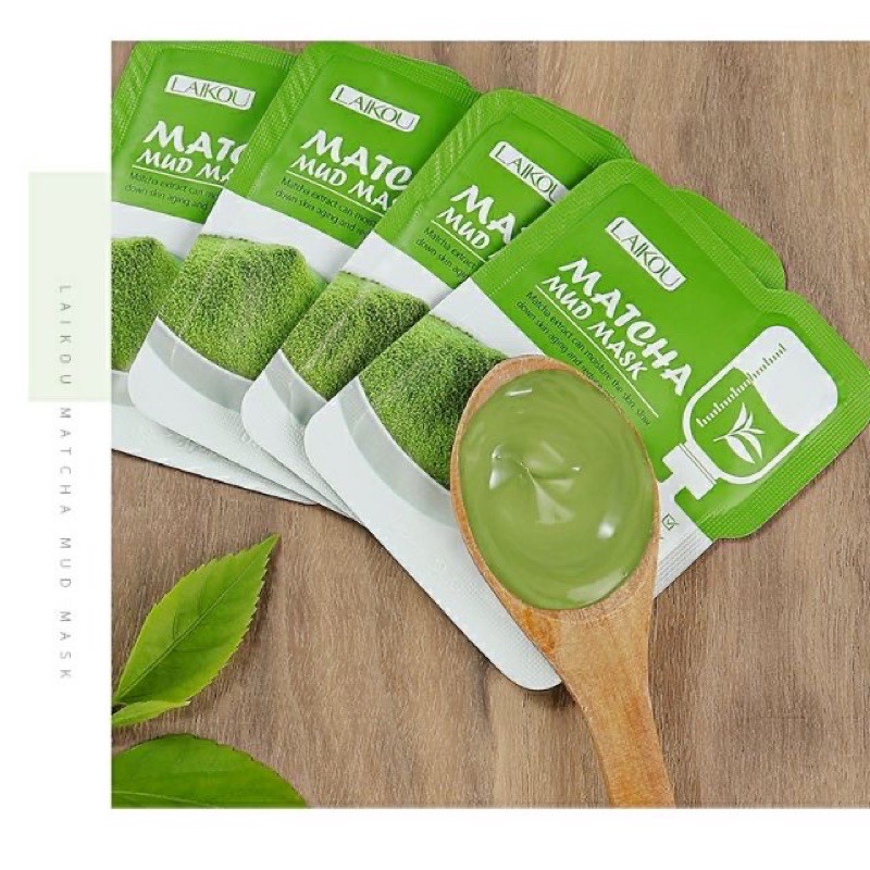 Mặt nạ bùn trà xanh matcha mud mask Laikou ~ Lẻ 1 gói nhỏ