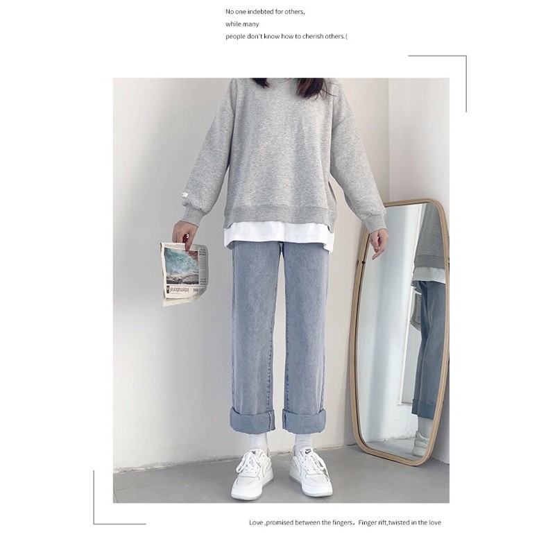 Quần jeans nữ ống rộng, quan bò baggy nữ ống suông, rộng TX-01+ TRD01 hot trend 2021 | BigBuy360 - bigbuy360.vn