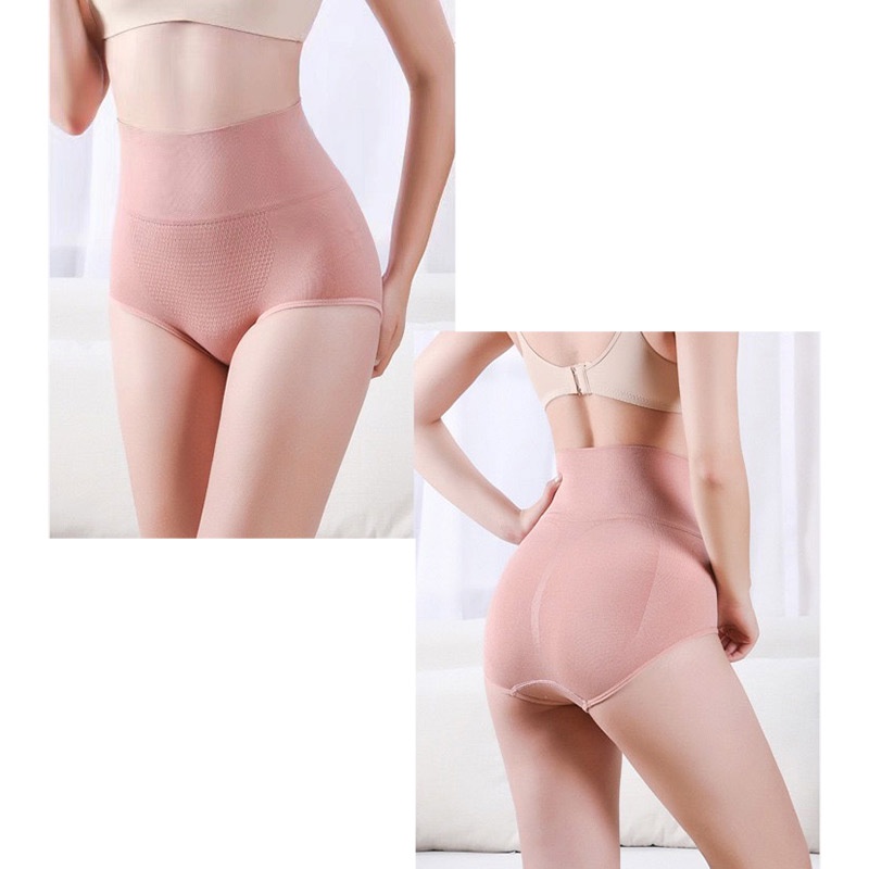 AOFEIQIKE Quần lót nữ lưng cao định hình vóc dáng họa tiết tổ ong 3D giữ ấm