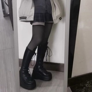 BO BÉO STUDIO | (SÃN 38) GOTHIC PLATFORM BOOTS - BỐT ĐÙI THẮT DÂY ĐẾ CAO 10CM