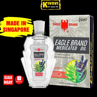 Chai Dầu Gió Trắng Con Ó Singapore EAGLE BRAND MEDICATED OIL 24ML  - Kivovi