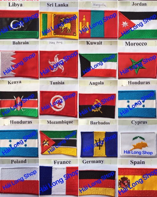 Combo 10 cờ thêu các nước ( Flags of the World ) #Embroidery Flags