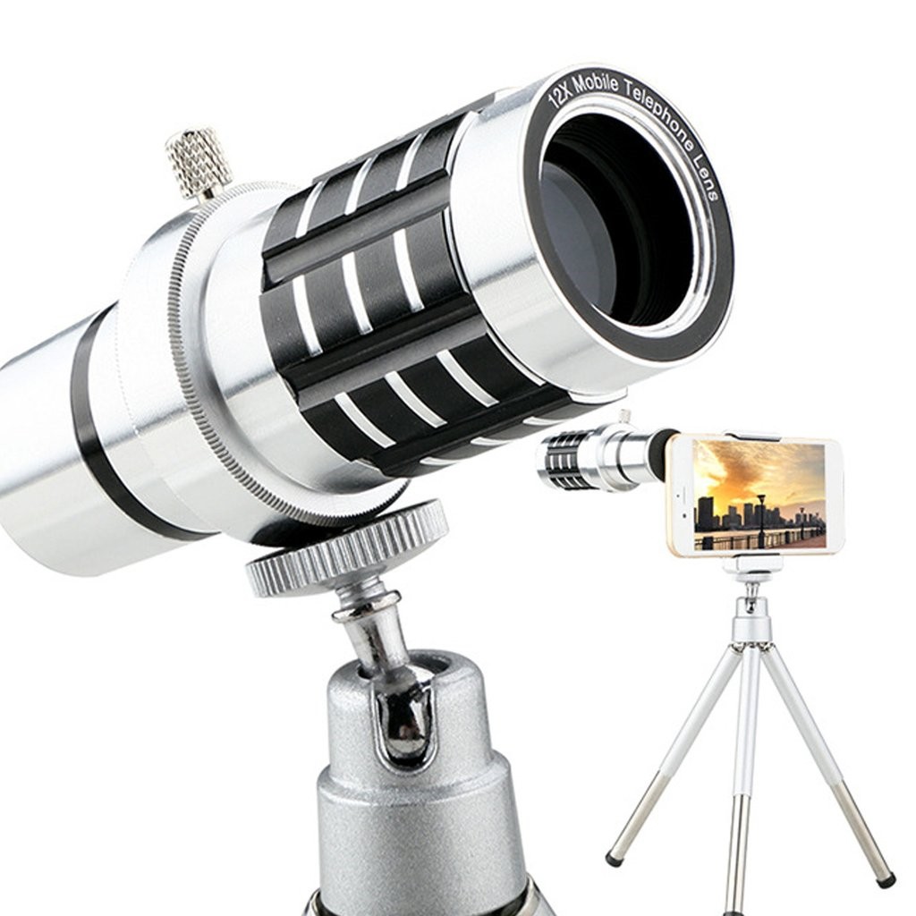 Universal Clip12x Optical Zoom Monocular Telescope Camera Lens for Smart Phone and for travel