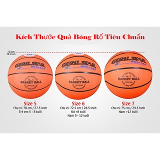 [Tặng Kim + Lưới] Bóng Rổ Cao Su  Prostar size 3 - 7 Quả bóng Rổ Geru Star Cao Su - Vicsport