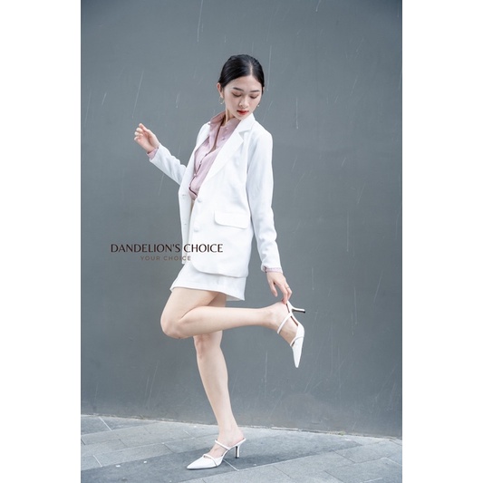 Chân váy đắp chéo tà đơn giản màu trắng có lót quần by Dandelion | BigBuy360 - bigbuy360.vn