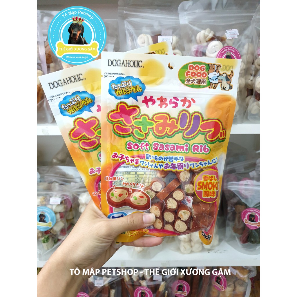 [HSD2023] SNACK CUỘN KIỂU NHẬT VỊ BBQ SASAMI RIB DOGAHOLIC CHO CHÓ 100GR