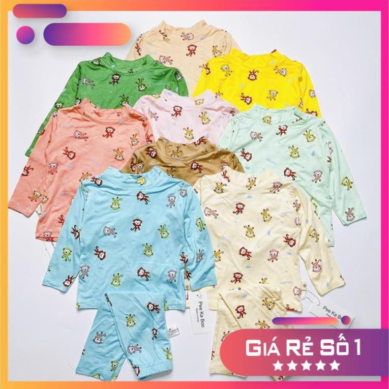 Bộ thun cotton lạnh cổ 3 phân họa tiết ngộ nghĩnh cho bé 7-18kg❤️HÀNG ĐẸP❤️