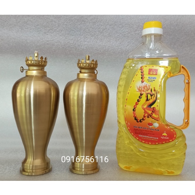 Đèn Dầu, Đèn Thờ, Đèn Đồng, Đèn Dầu Đồng Vàng cao 28cm cả bóng, Đèn thờ Đèn Dầu Thờ Cúng