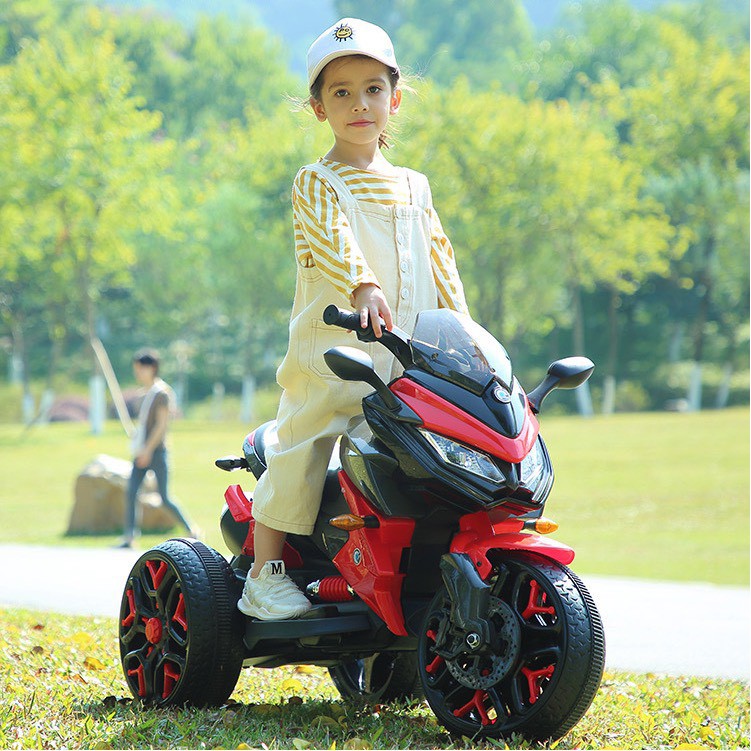 Xe máy điện moto 3 bánh trẻ em KIDVIET-PRO 5188 dáng thể thao (Đỏ-Trắng-Xanh-Vàng)