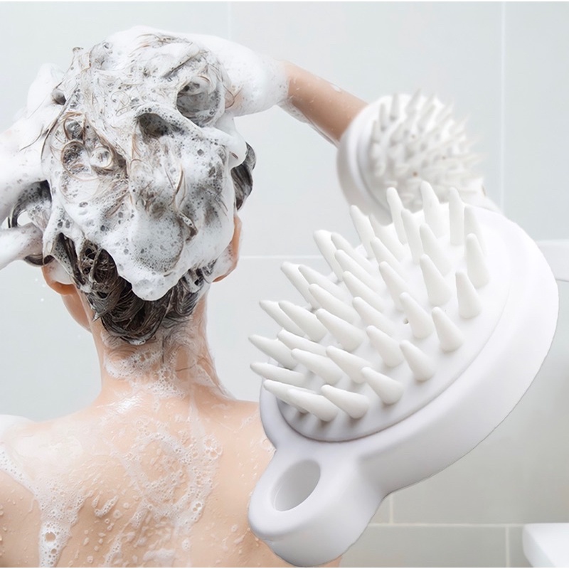 Bàn Chải Gội Đầu Silicon Mềm Bảo Vệ Tóc Và Giúp Thư Giãn Da Đầu