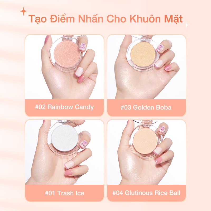 Phấn Bắt Sáng Highlight Pink Bear Afternoon Trang Điểm Tiện Dụng 4 Màu 4.6g | BigBuy360 - bigbuy360.vn