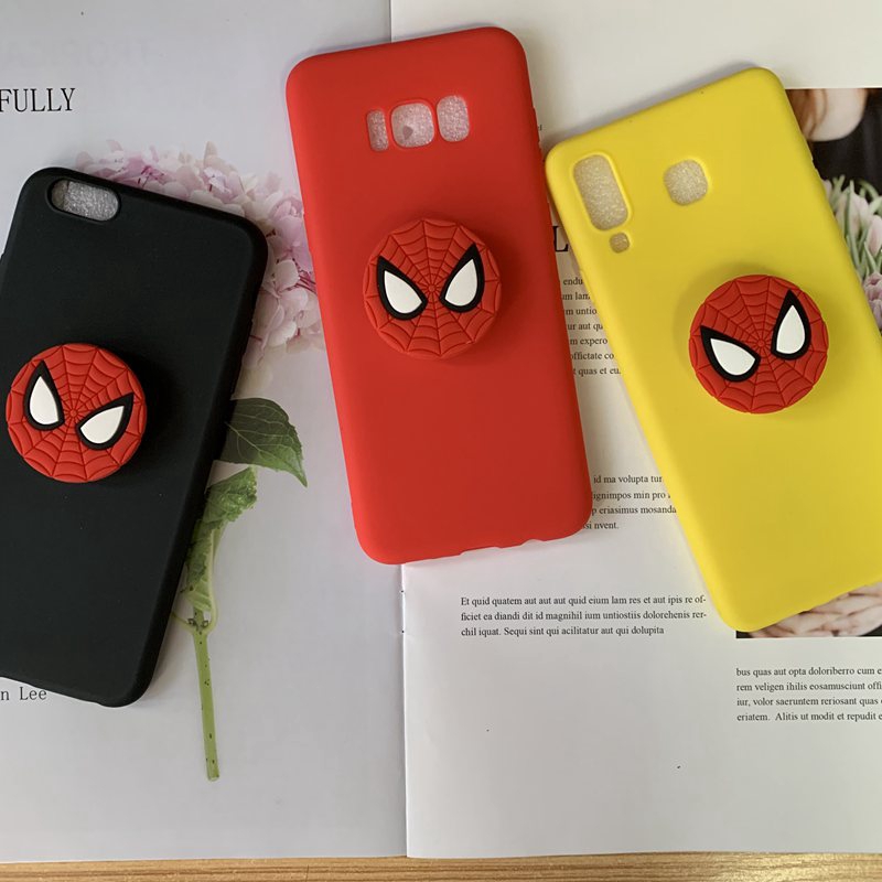 Samsung A8 2018,A8+,J4 2018,J4+,J6 2018,J6+,A5 2017,A5 2016,J7 Prime,J2 Prime Superhero Movie Spiderman Soft Case +Stand