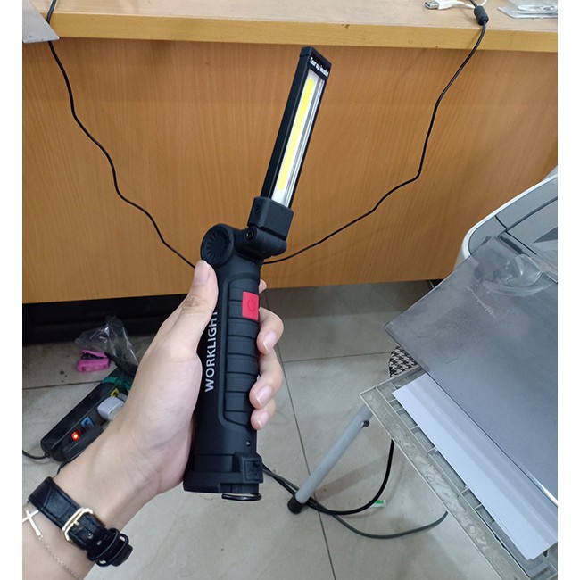 [ẢNH THẬT + VIDEO] Đèn pin sạc LED COB XPE cao cấp tiện dụng Worklight
