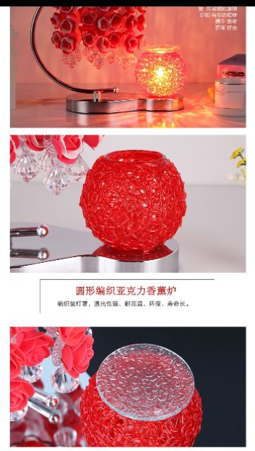 Đèn ngủ hoa hồng kèm đèn xông tinh dầu